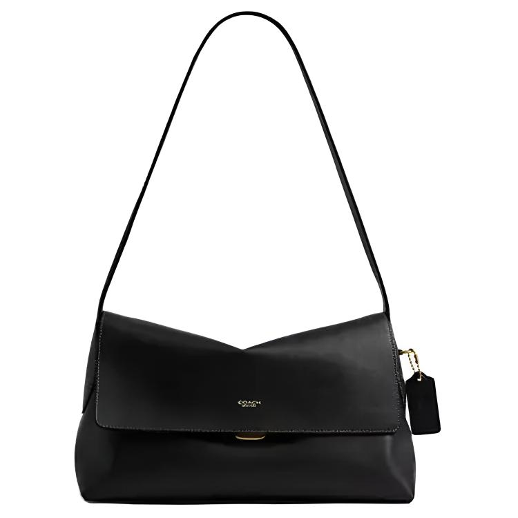 Coach Chelsea 30 Gold Buchstaben Logo Druckverschluss Umhängetasche Groß Damen Umhängetasche schwarz CDS58-B4BK Gift Box Sets (Basic Set+Black Box)
