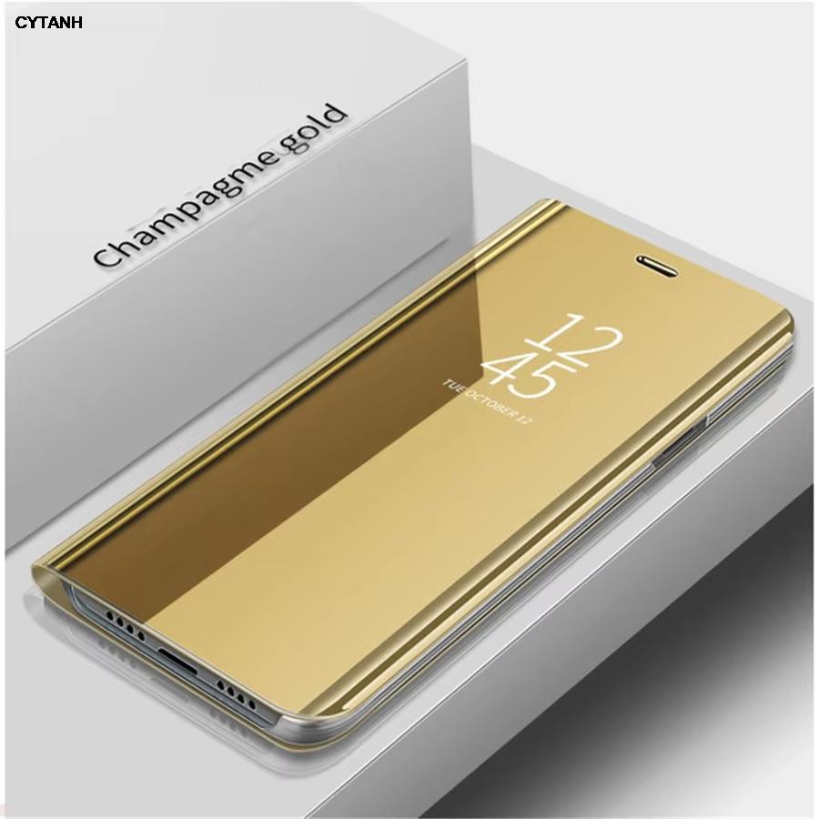 Luxus Spiegelflip-Hülle für Apple iPhone 17 16 15 14 13 12 11 Pro Max Leder Handyhülle für iPhone 16E Air XS Max XR X iPhone 7 8 Plus SE 2022 2020 iPhone 15 gold