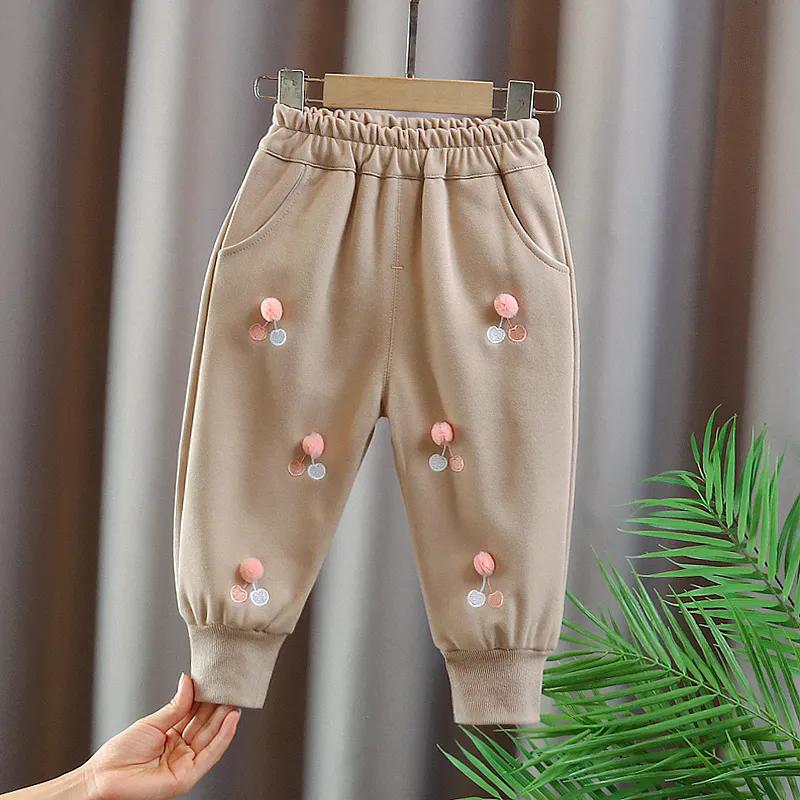 Mädchen Hosen Koreanische Version der Mode Jogginghose Kinder Casual Hosen Tragen Jogginghose 90 hellbraun