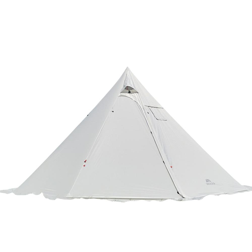Tipi-Warmzelt für 4–6 Personen mit Herd, Camping-Pyramide, Tipi-Zelt für Camping, Rucksackreisen, Wandern weiß