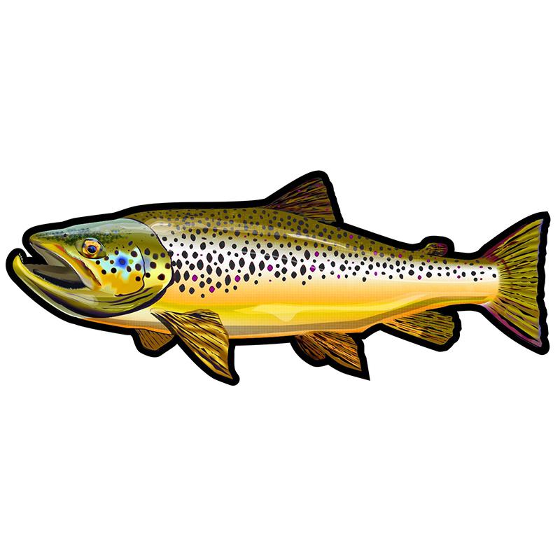 J532 # Bachforellen-Fisch-Aufkleber, Aufkleber auf dem Auto, Vinyl-Aufkleber, wasserfest, Dekoration, Autoaufkleber C-15cm-Longest Side