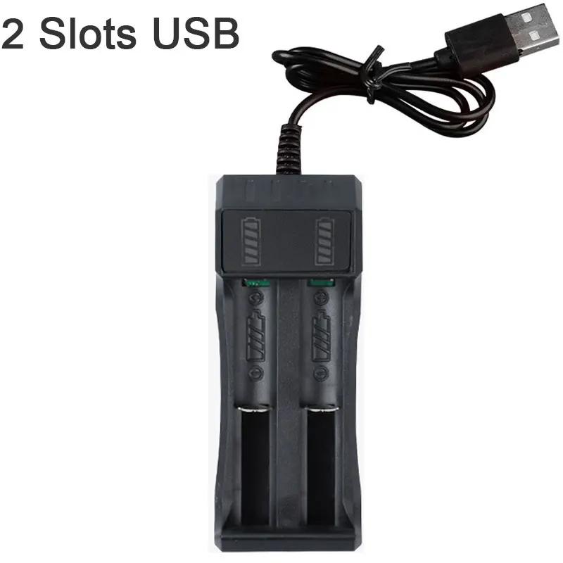18650 batterie Ladegerät 1 / 2 Slots Dual Für 18650 Lade 4,2 V Wiederaufladbare Lithium-Batterie Ladegerät 2 Slots USB