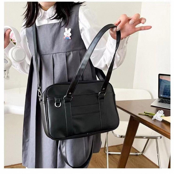 Japanischer Stil JK Tasche Damen Schule Schüler Uniform Tasche Umhängetasche Damen Einfache Handtaschen Umhängetaschen Itabag 32*10*23cm gray