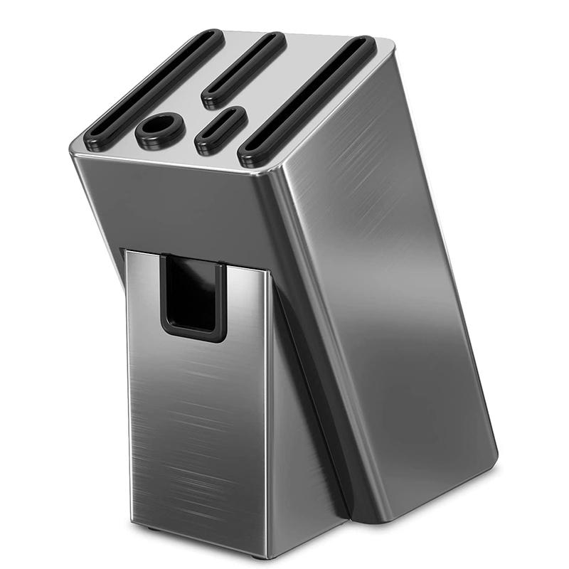 2022 Edelstahl-Messer-Organizer, rostfreier Messer-Utensilienhalter, langlebiger Messerblock für die Küche, Lagerregal für Besteck gray