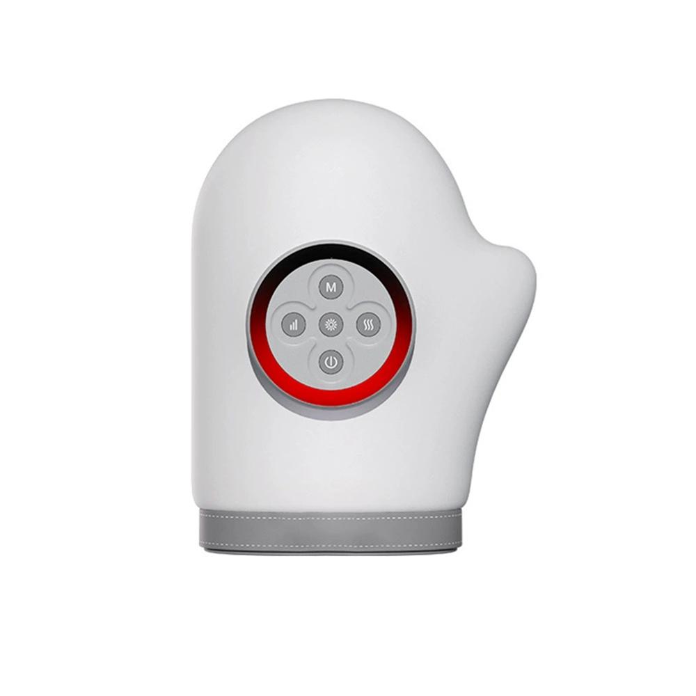 Elektrisches Handmassagegerät Heizung Airbag Fingerhandschuh-Massagegerät Rotlicht-Heizung für Handgelenk Finger Taubheit Tiefenmassage weiß