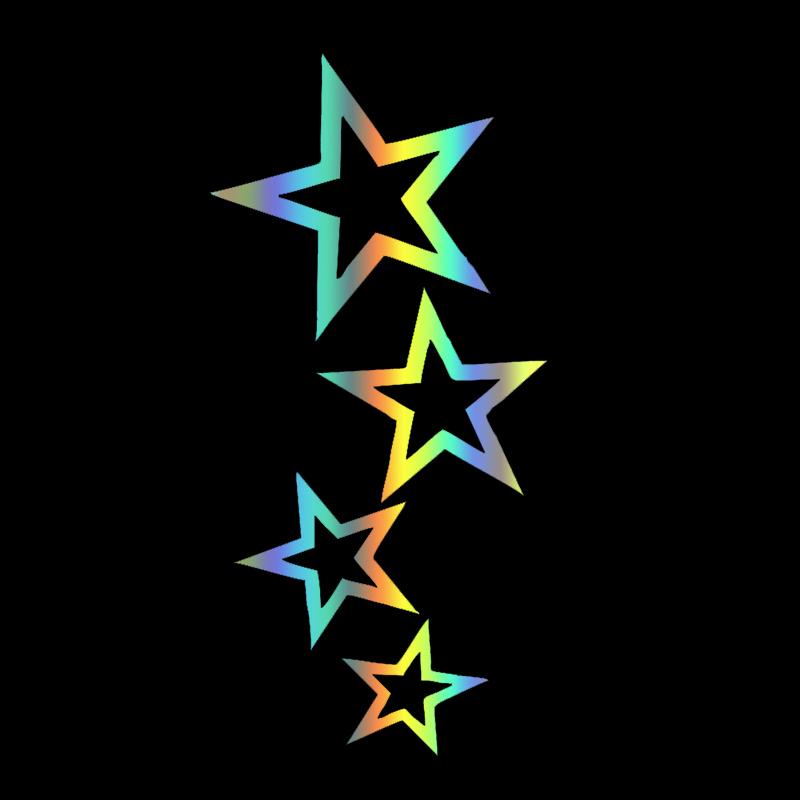 CS30226# 12 x 24 cm Sterne-Aufkleber auf dem Auto, Vinyl-Aufkleber, wasserfeste Dekoration, Autoaufkleber 12x24cm bunt