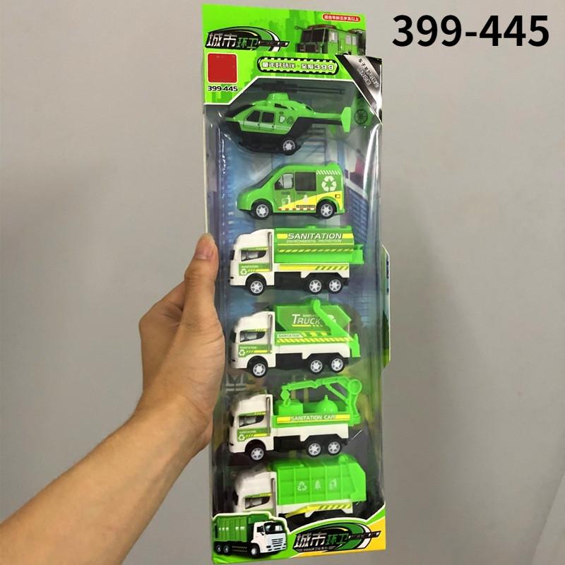 6Pcs Auto Modell Spielzeug Feuer Lkw Flugzeug Polizei Technik Modell für Jungen Weihnachten Geschenk Diecast 1/64 Voiture Zurückziehen auto Spielzeug 399-445