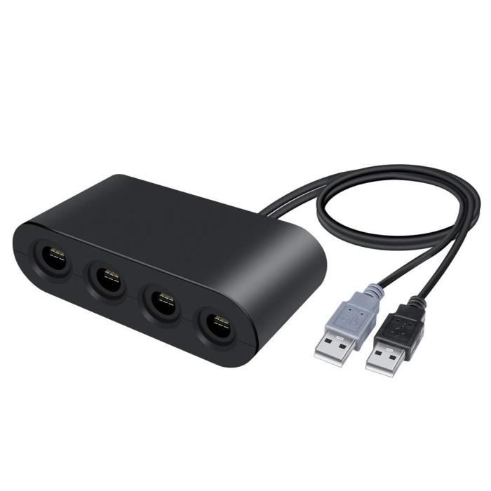 Wii U GameCube-Controller-Adapter, 4-Port-GameCube-Konverter, kompatibel mit Nintendo Wii U Super Smash Bros/Switch/PC/Mac.