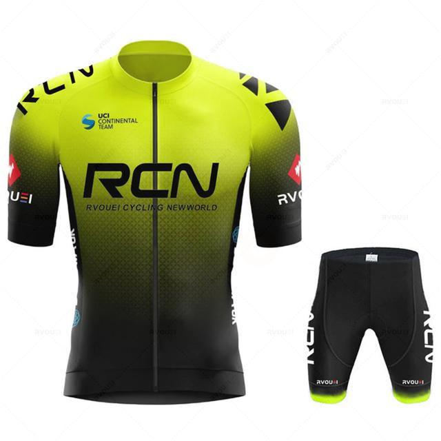 Rcn Fluoreszierendes Grün Radfahren Sets Mountainbike Uniform Sommer Herren Radfahren Jersey Set Rennrad Trikots MTB Fahrrad Tragen XXXL