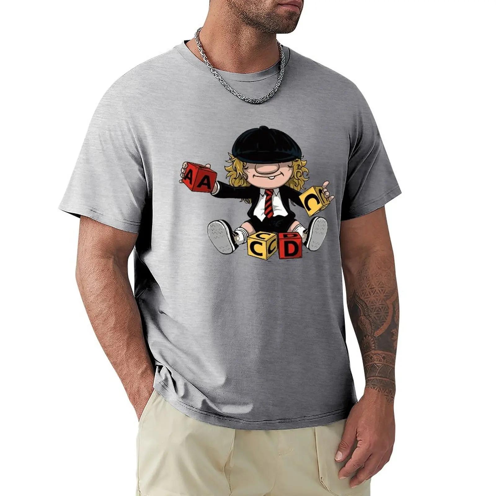 AC_DC Angus Young Hardrock Music Band Fan Männliche T-Shirts Cartoon Grafik T-Shirts Coole Kurzarm Kleidung Streetwear T-Shirts XXL armee grüne