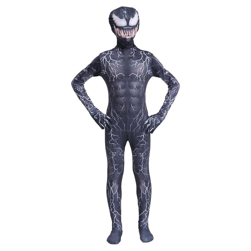 Venom Superhelden-Bodysuit Halloween-Kostüm: Spiderman & Black Panther Cosplay Jumpsuit 150 cm