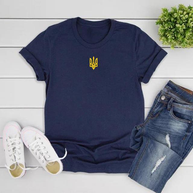 Ukrainisches T-Shirt Zelensky T-Shirt Unisex Kurzarm T-Shirts Ukraine T-Shirts Damen Herren Streetwear Top Freizeitkleidung XL navy blau