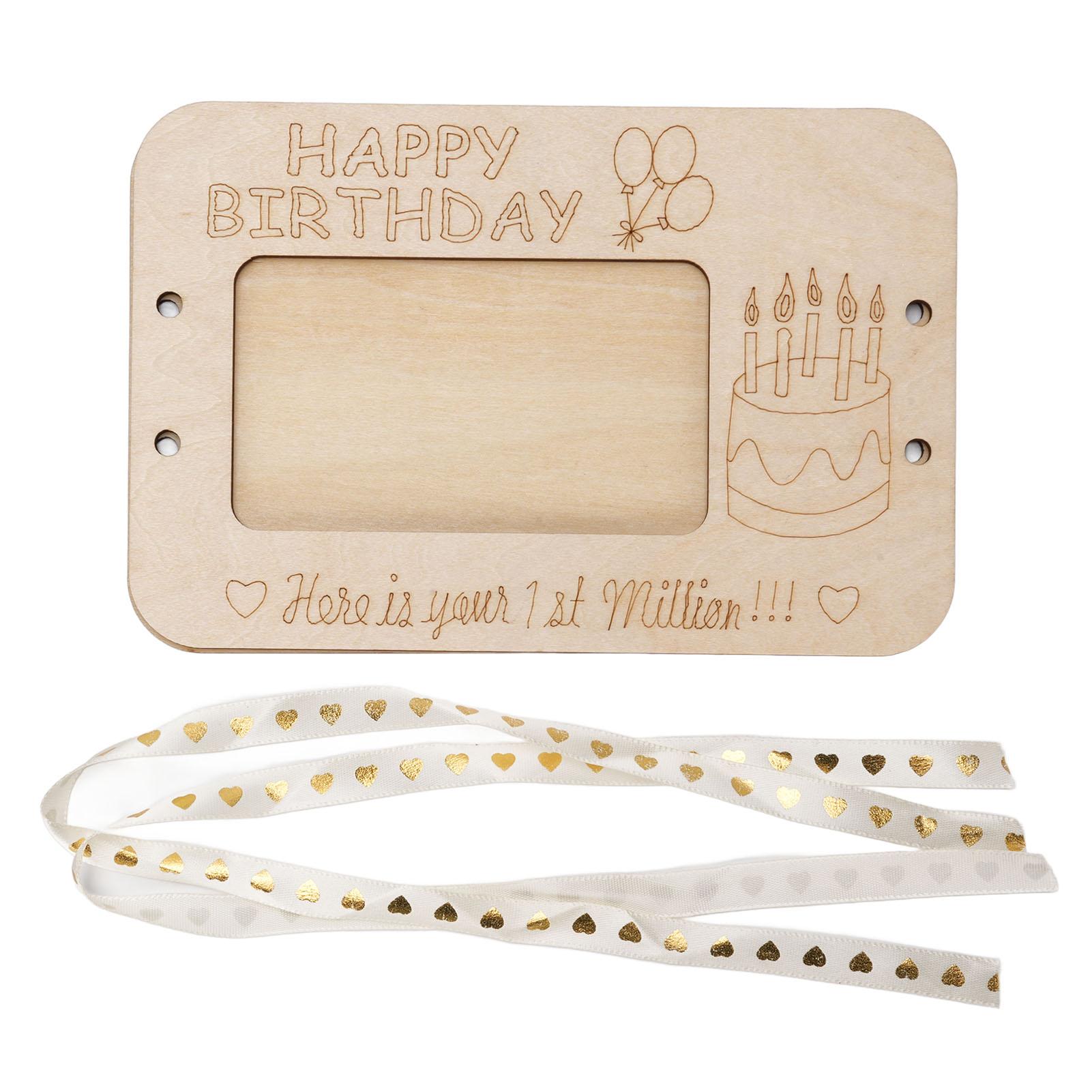 Ihre erste Million Holzgeldbörse Kreativer Geldhalter Bargeldgeschenk Geburtstags- Hochzeitsgeschenk Schreibtisch Cake Type