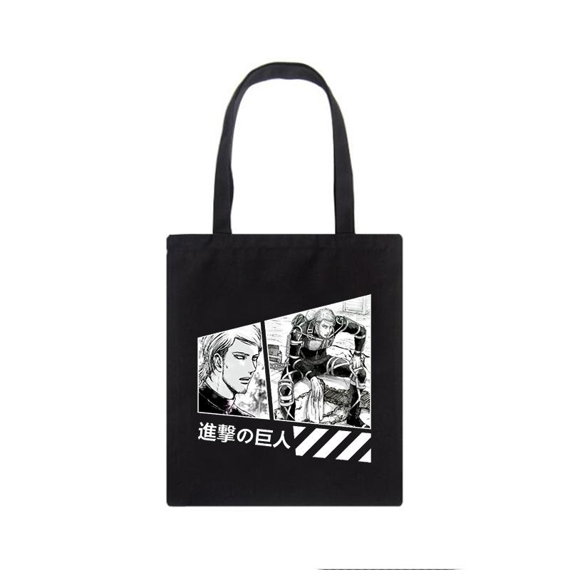 Anime Dark Gothic Frauen Tasche Angriff auf Titan Leinwand Tasche Japanische große-kapazität Casual Shopper Tasche Harajuku Frauen Schulter taschen 24*26cm