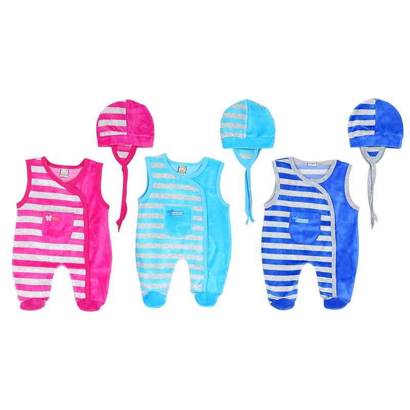 Jungen Mädchen Baby Ärmellos Einteiler Neugeborenen Strampler Tragen Eine Mütze Winter Frühling Fleece Hot Footie Mit Knopf Baumwolle Hot Pants 86 hellblaue/rosa