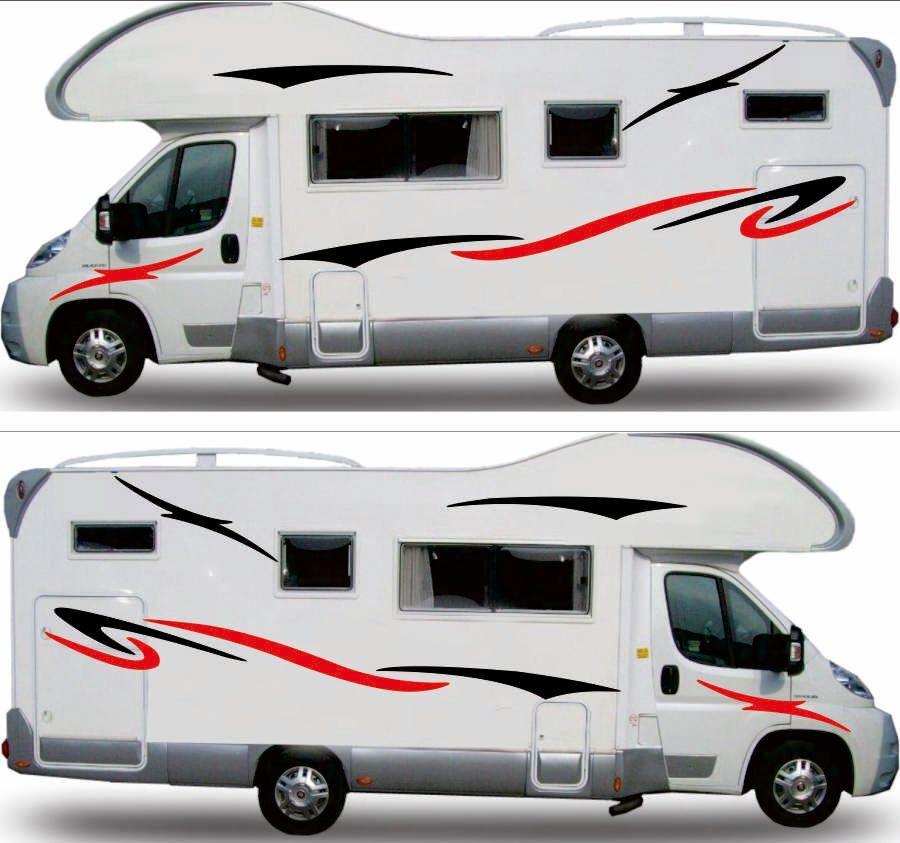 Zweiseitige Wohnmobil-Streifen Grafiken Aufkleber Autoaufkleber Vinylgrafiken für Wohnwagen Wohnanhänger Reisemobil