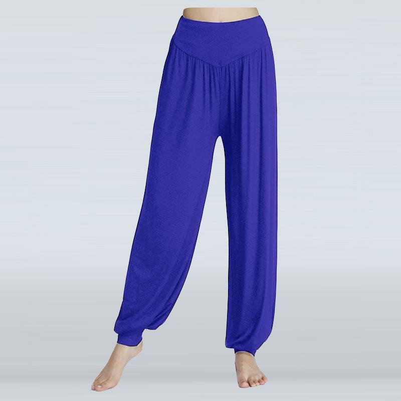 Damen Elastische Lose Beiläufige Baumwolle Weiche Yoga Sport Tanz Hosen Elegante Hosen Frau Frauen Hosen Hohe Taille Kleidung Weibliche XXXL königsblau