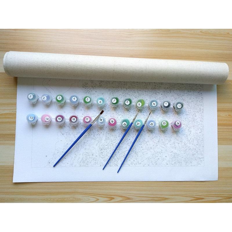 Herbstlandschaft DIY Malen nach Zahlen Kits Zeichnung Malen nach Zahlen Acrylfarbe auf Leinwand