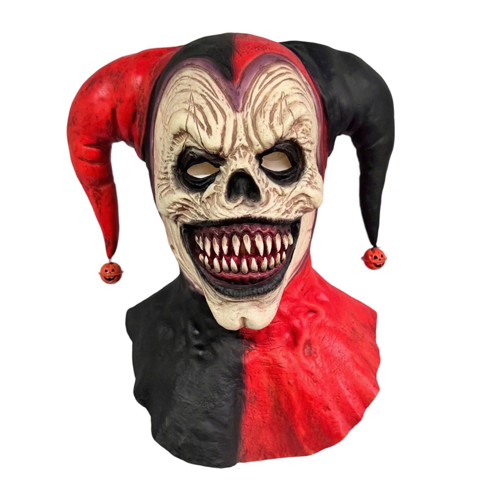 Freundliche Latex Vollkopf Clown Maske Erwachsenengröße Belüftetes Design für Kostümbälle und Geisterhäuser A black