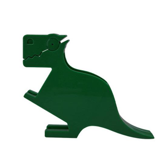Niedlicher Dinosaurier Notizzettelhalter 3D Dinosaurier Memo-Klammer Lustiger Büro-Schreibtischzubehör-Organizer für Heim-Büro-Schreibtischdeko 1pc grün