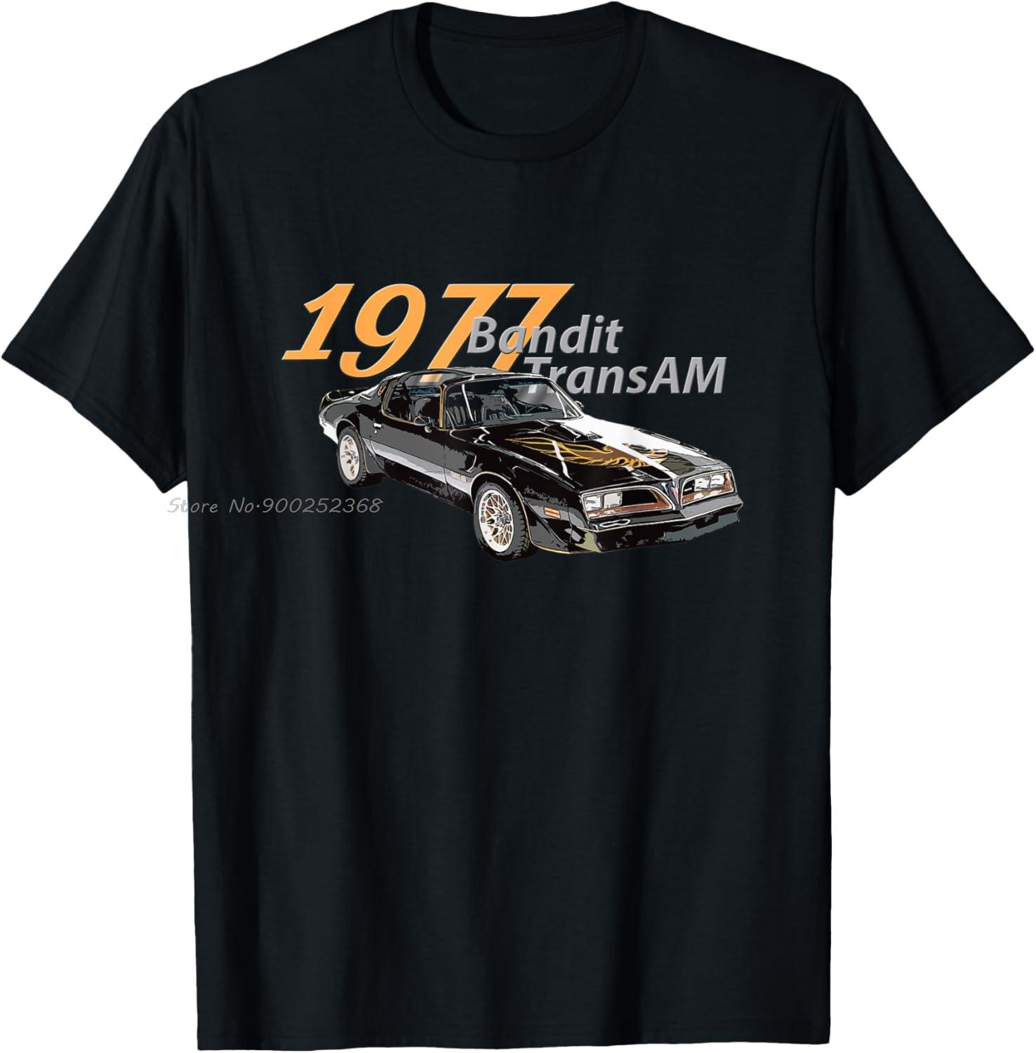 Oldtimer 1977 Bandit TransAm American Muscle Cars Ikone T-Shirt Fitness Baumwoll-T-Shirt Übergroßes T-Shirt Herrenbekleidung M gray