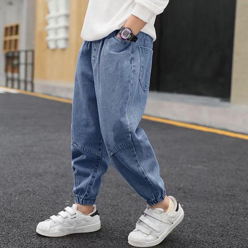 Kinder Baby Jungen Kleidung Jeans Mode Hosen Denim Hosen 5-11 Jahre Kinder Tragen Kleidung Kleinkind Böden 150 blau