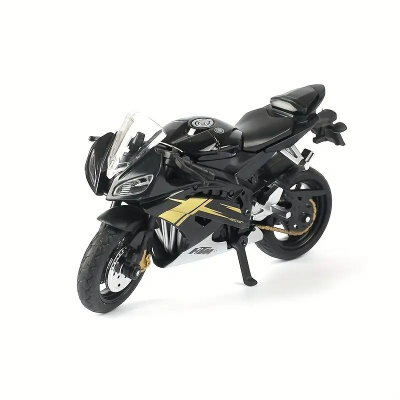 Maßstab 1/18, Yamaha R6, Legierungsroller, Sportfahrrad, Figuren, Druckguss, Kinderspielzeug, Motorrad-Rennmodell, Repliken, Sammeln, Geschenk für Jungen 1/18-Size:11.2*4.5*6cm schwarz