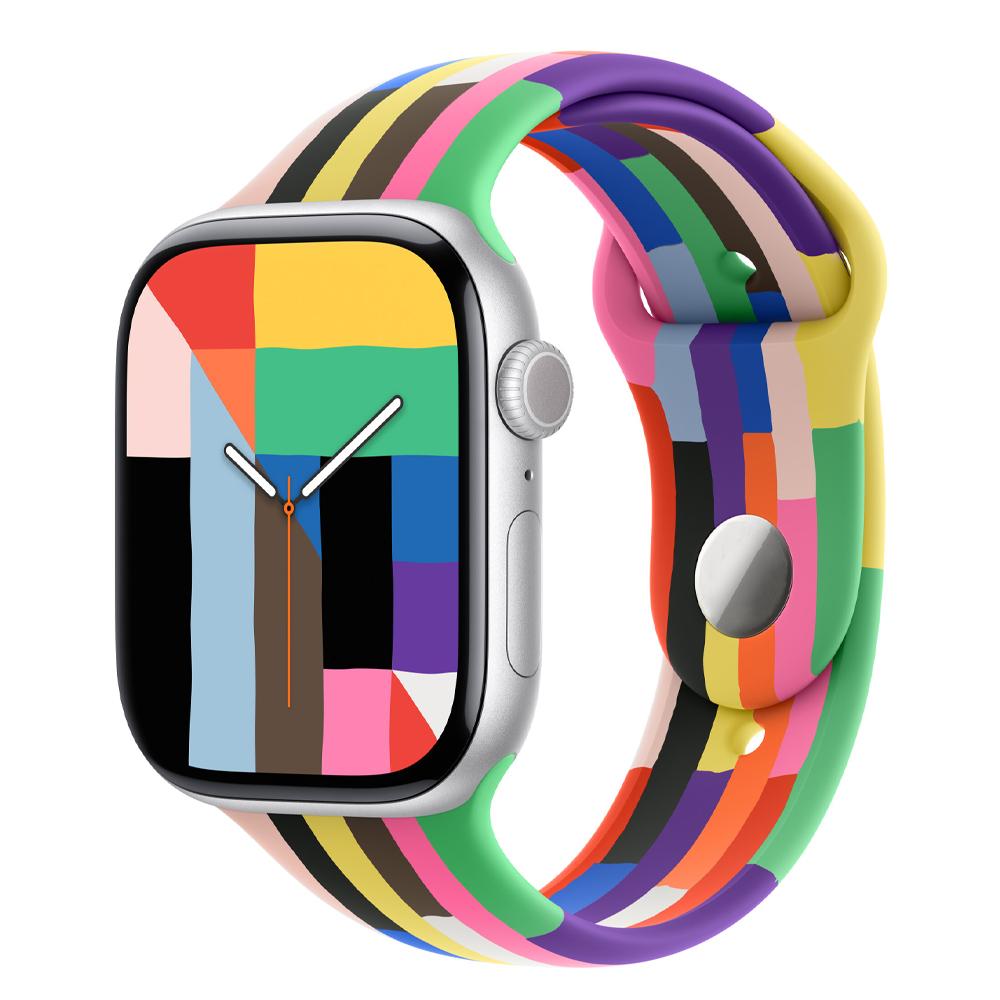 Silikon Sportarmband für Apple Watch Armband 49mm 46mm 44mm 41mm 45mm 42mm Pride Edition Armband Correa iWatch Serie 10 9 8 Ultra2 Armband 40mm 38mm 42 44 45 49 S10-46mm&S-M bunt