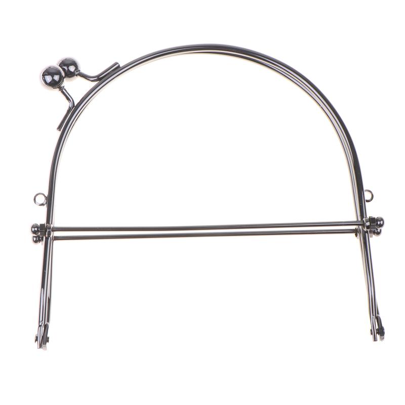 15cm Handtasche Clutch Rahmen Metallrahmen Kussverschluss Tasche Geldbörse Griff Handtasche Geldbörse Schraubhalterungen DIY Taschenzubehör schwarz