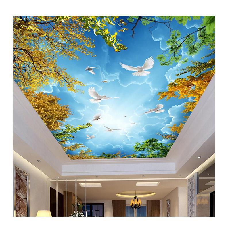 3D Blaue Himmel Tapete Weiße Wolken Decken Wandbild Wohnzimmer Schlafzimmer Hotel Natur 3D Tapete Decke 250 cm(W) x 175 cm(H)