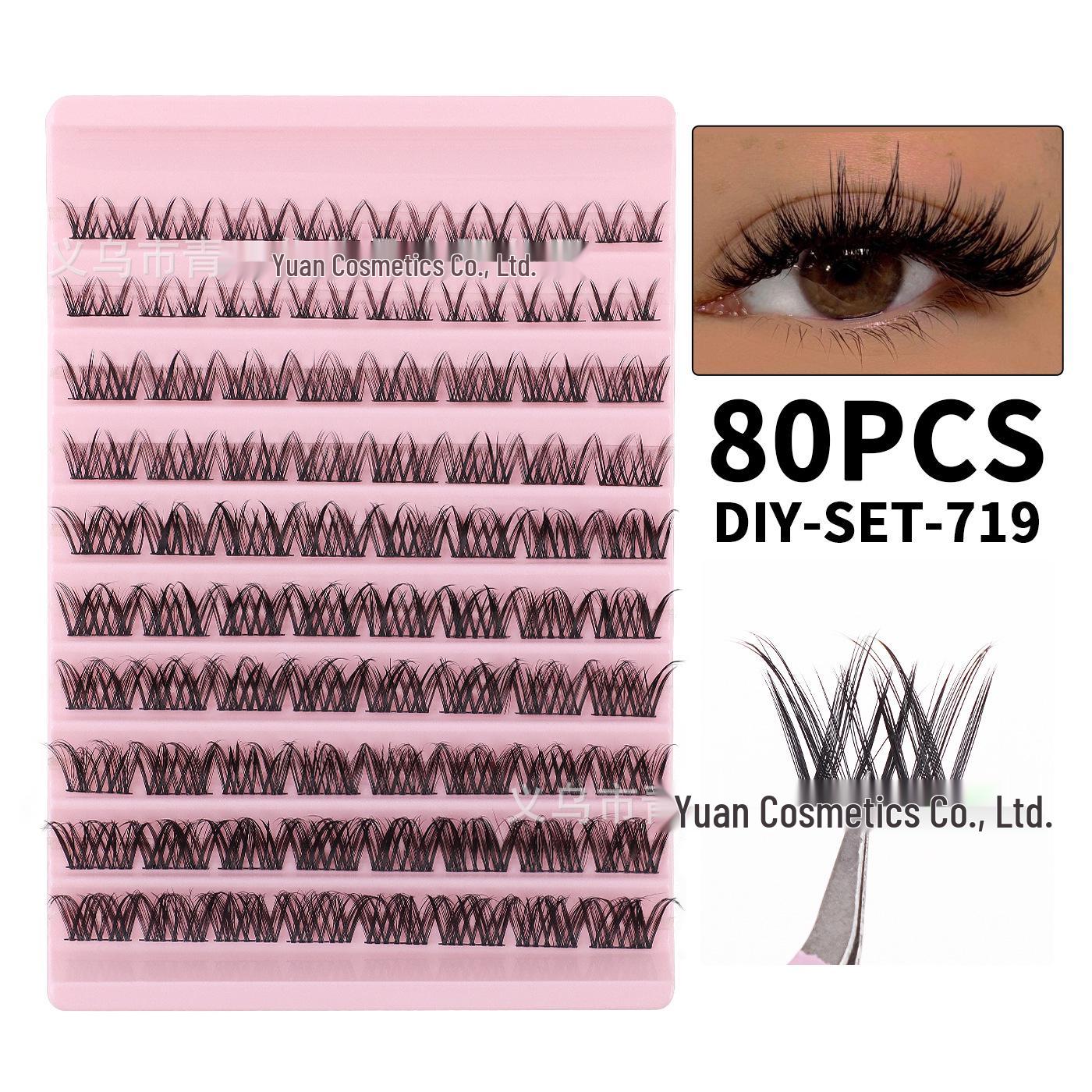 Natürliche C-Locken Einzel-Wimpern - 80 Büschel, 10-18 mm, DIY Dichte Segmentierte Wimpern