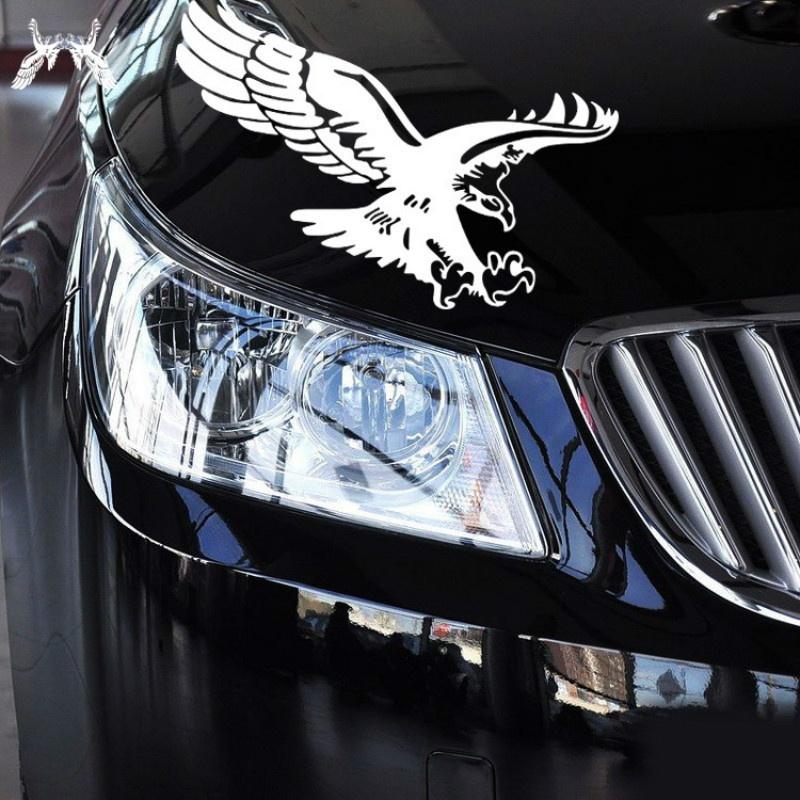 1 Stück reflektierender Adler Aufkleber Vinyl Autoaufkleber Autotür Haubenabdeckung Aufkleber Auto Styling links rechts S- right weiß