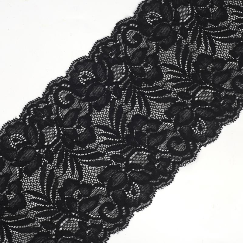 Elastischer Spitzenbesatz, Blumenträger, Kleid, Rock, Kleidung, Dekoration, DIY-Kunsthandwerk schwarz