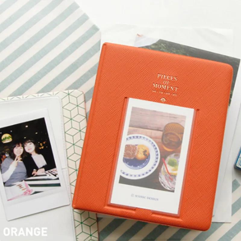 64 Taschen Mini Sofortbild Polaroid Fotoalbum für 3 Zoll Bildhülle Aufbewahrung Polaroid Fuji Instax Mini Film Zuhause Familie Erinnerung orange