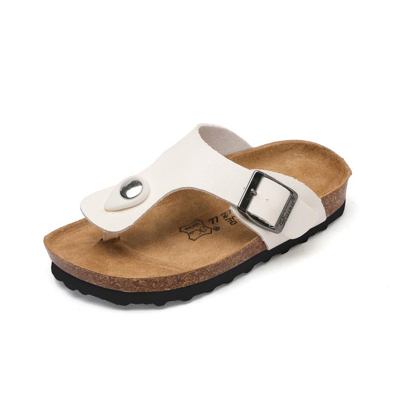 2026 Frühling/Sommer Kinder Kork-Hausschuhe Jungen Boken Schuhe Mädchen Hausschuhe Hausschuhe KWN 30 weiß