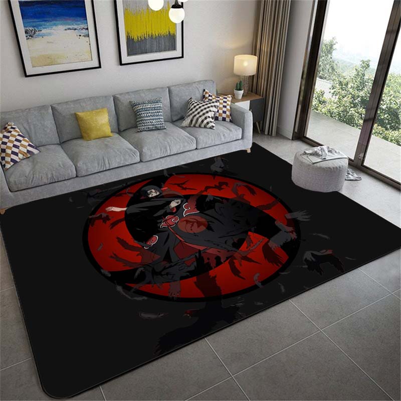 Anime Naruto rutschfeste Teppiche, große Mattenteppiche für Wohnzimmer, bequemer Teppich, weiche Bodenmatte, Teppiche für Schlafzimmer 100cmx120cm