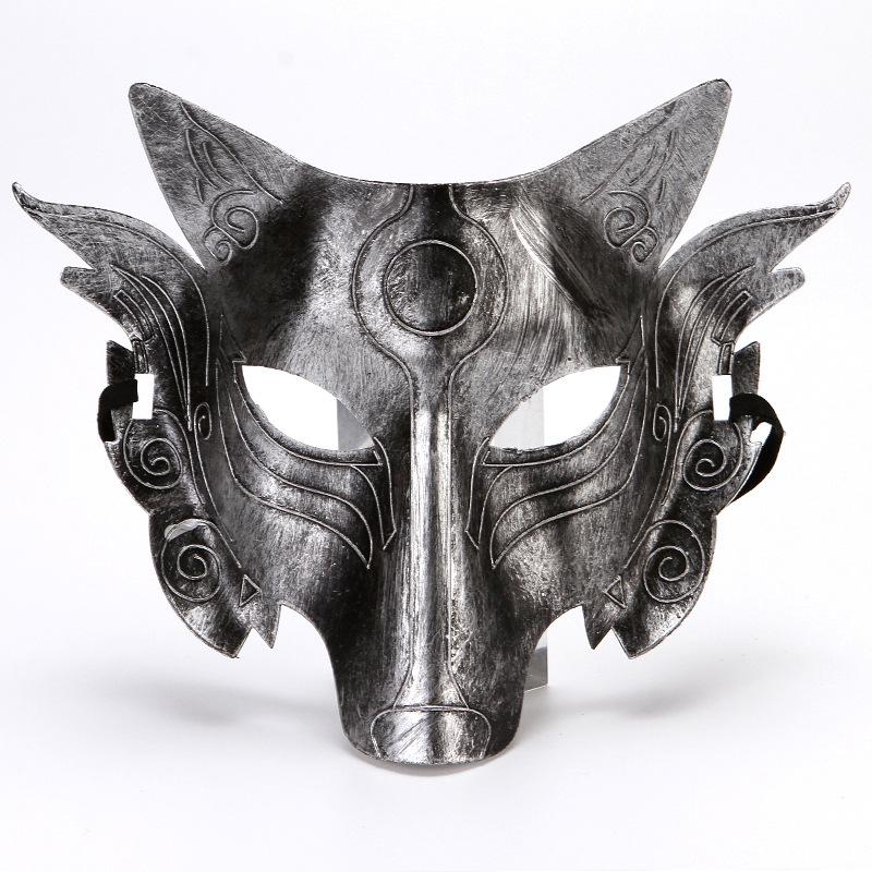 Halloween Werwolf Wolf Maske Party Cosplay Kostüme Requisiten Half Face Terror Karneval Fancy Ball Maske silber