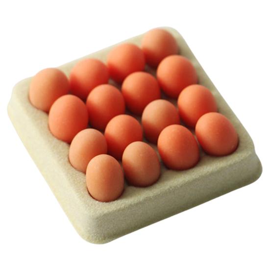 Kompakte DIY Puppenhaus Miniaturen Kreativ Lustig 1:Zubehör für Eierablagen im Maßstab 12 orange