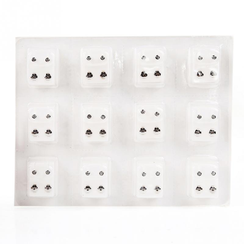 12 Paar Stahl-Ohrstecker, Ohrringe-Set, medizinische Ohrringe, Piercing-Werkzeug-Sets, Damen-Schmuck, Piercing-Bolzenohrring weiß