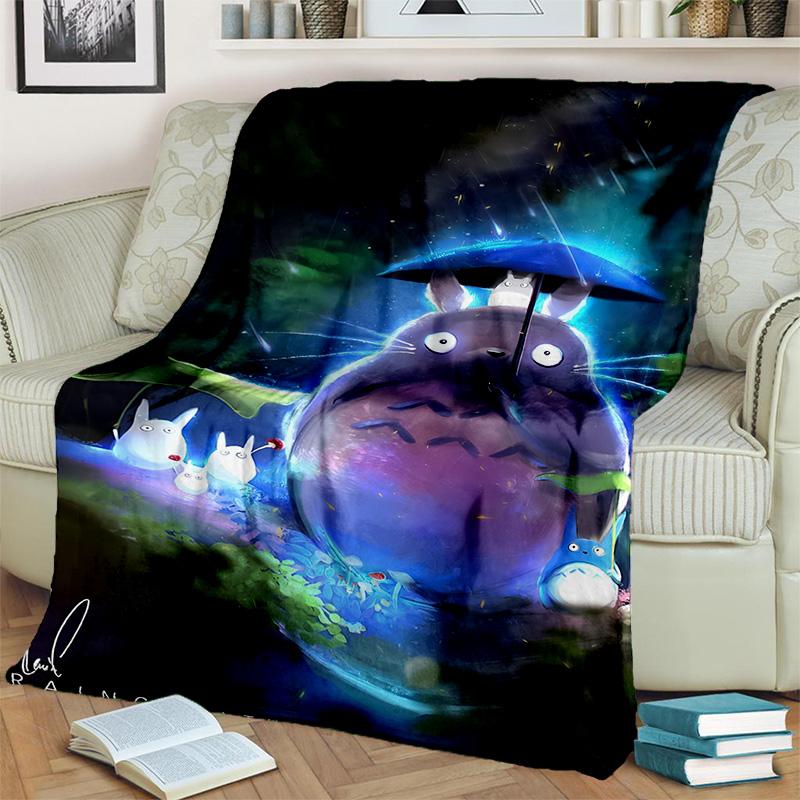 Mein Nachbar T-Totoro Anime-Cartoon-Decke, weiche Überwurfdecke für Zuhause, Schlafzimmer, Bett, Sofa, Picknick, Reisen, Büro, Decke für Kinder 130cm x 150cm