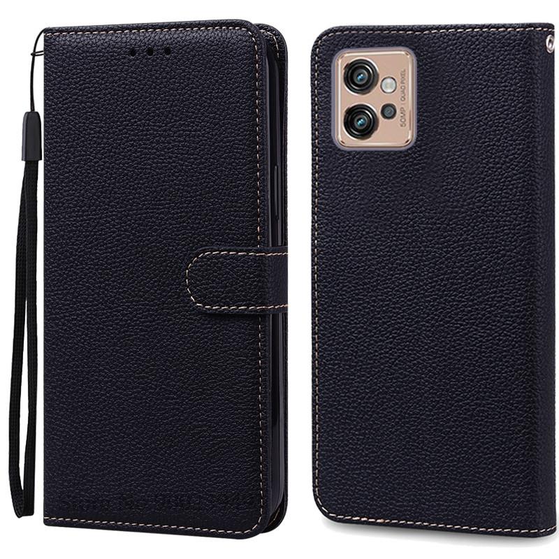 Ledertasche für Motorola Moto G32 Hülle Magnetische Flip-Wallet-Hülle Abdeckung für Moto G32 MotoG32 G 32 Kartenfach Handyhüllen Fundas for Moto G32 schwarz