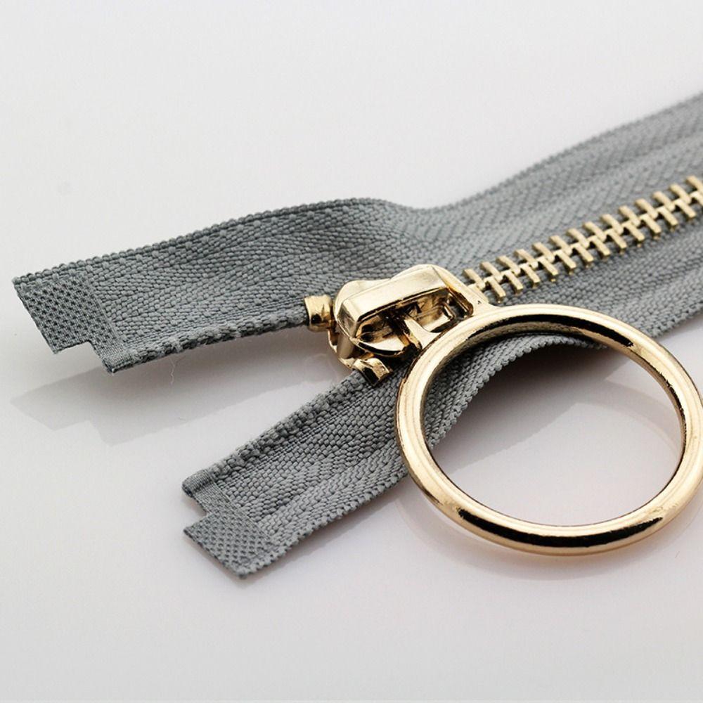 70/90 cm Jacken-Langreißverschlüsse, Kupfer-Reißverschluss, Zähne, breiter Reißverschluss, Metallreißverschluss für Mäntel, Jacken, Nähen 70cm graue