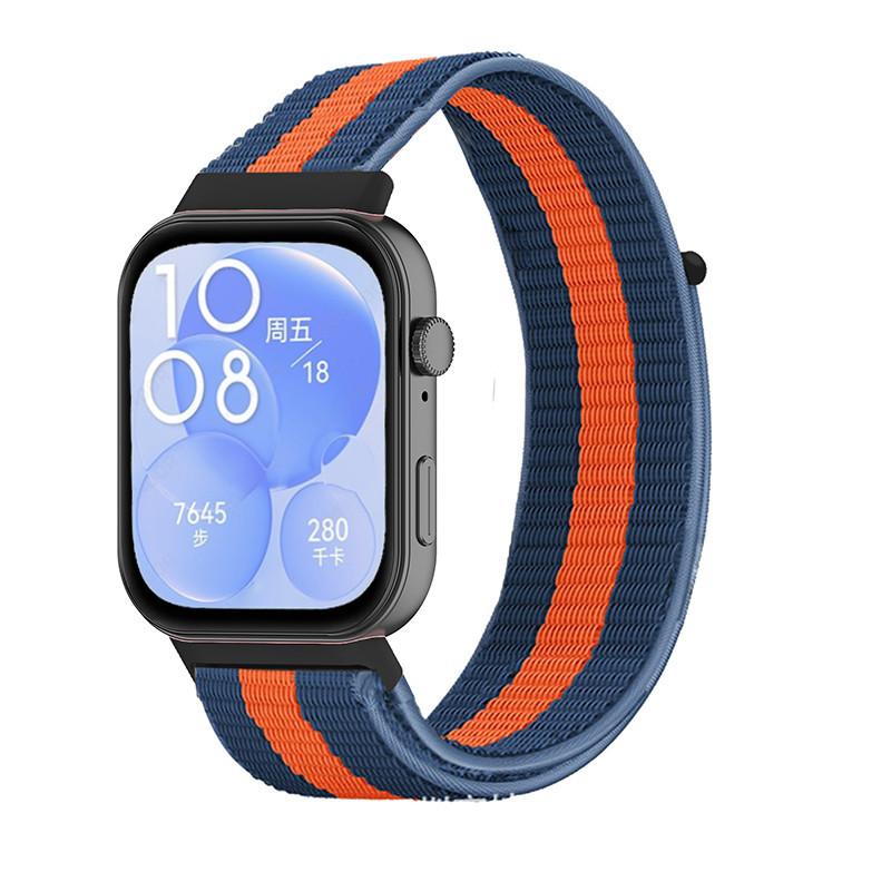 Armband für HUAWEI WATCH FIT 3 Zubehör Nylon Loop Smart Watch Ersatzgürtel Armband Sportarmband für Huawei Fit3 Band Huawei Fit 3 gray