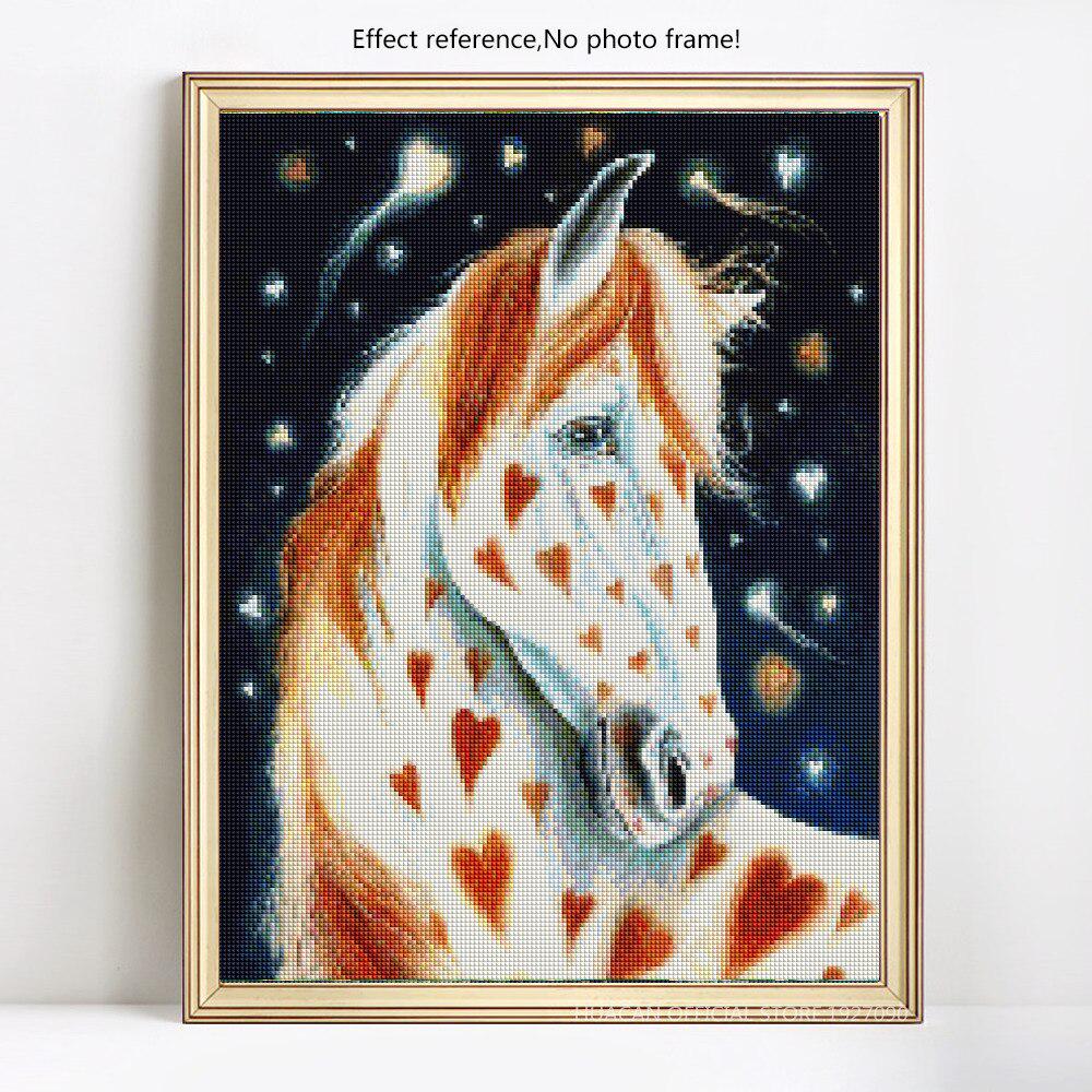 Diamant-Malerei Pferd voller Bohrer Runde Diamant Mosaik Tier 5d Diy Diamant Stickerei 20X30