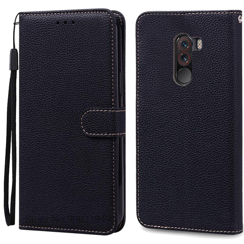 Für Xiaomi Pocophone F1 Fall Stoßfest Brieftasche Flip Fall Für Poco F1 Abdeckung Xiaomi Mi Poco Telefon F1 Poko F1 pocoF1 Telefon Fällen Pocophone F1-Poco F1 schwarz