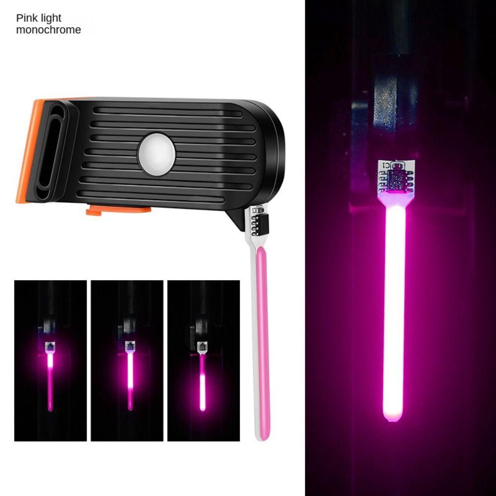 Aufladbares LED-Fahrrad-Rücklicht, ultrahelles Mountainbike-LED-Warnlicht, Fahrradlicht, Fahrrad rosa