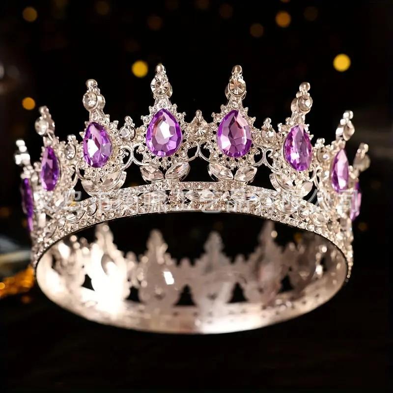 Krone Kopfschmuck der Braut Hochzeitskleid Prinzessin Luxuriös und glänzend Vollrunde Krone Blume Kuchen Dekorative Ornamente Krone