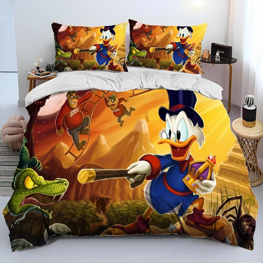Mickey Maus Cartoon Donald Duck HD Bettdecke Bettwäsche Set Bettbezug Bett Set Steppdecke Bezug Kissenbezug Königin Bettwäsche Set Erwachsener Kind US King(264*228cm)3pcs