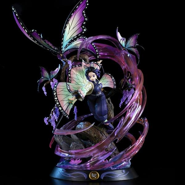 Dämon Slayer Kochou Shinobu Anime Figur Spielzeug 36 cm PVC Action Figure Spielzeug Kochou Shinobu Sammlung Modell Puppe Geschenk dunkel rosa
