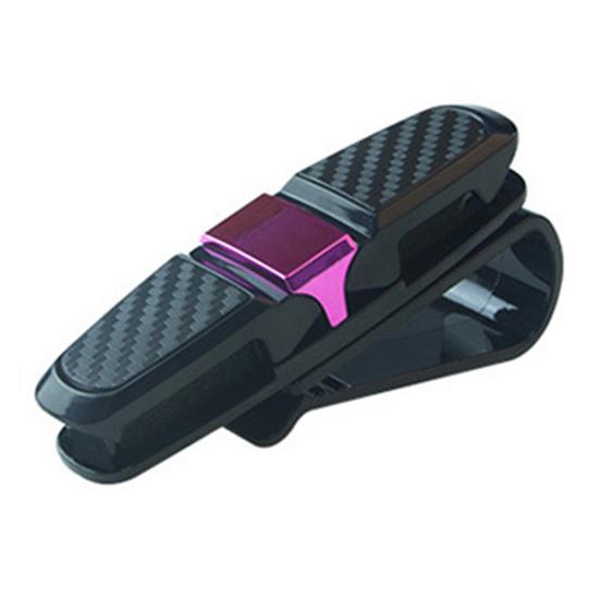 Auto-Visier-Clip, einfache Installation, 180-Grad-Drehung, stoßfest, Schwamm, Dual-Clip, guter Organizer, Auto-Zubehör, Auto-Sonnenblende, Brillenhalter für Auto rose rot